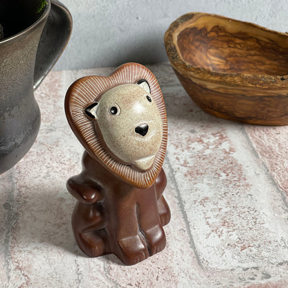 Handmade African Soapstone 4" Lion Figurine from Kenya