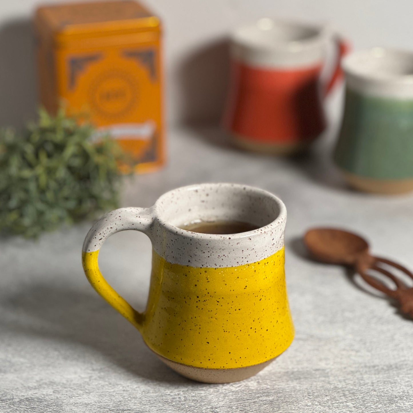 RachaelPots American Handmade 10-oz. Taper Coffee Mug, Yellow