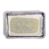 American Handmade 6"x 9" Rectangular Stoneware Tray with Crackled Fused Glass by Dock 6 Pottery, Purple Rose