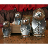 Matyroshka Russian Nesting Dolls 4-Piece Pewter Measuring Spoon Set by Roosfoos, Handmade in the USA
