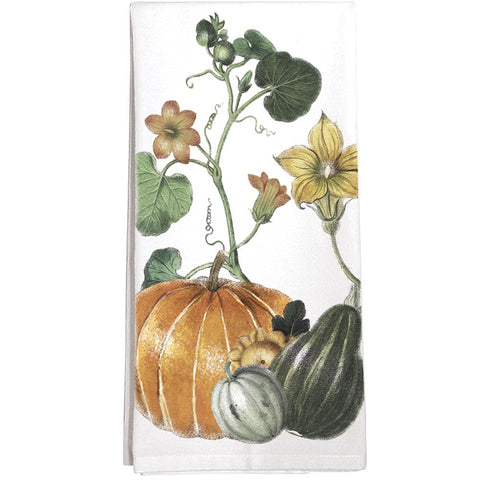Montgomery Street Pumpkin and Squash Vines Cotton Flour Sack Dish Towel