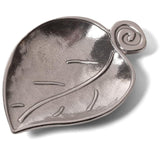 Crosby & Taylor Petite Leaf Pewter Spoon Rest, Lead-Free, Handmade in the USA