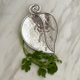 Crosby & Taylor Petite Leaf Pewter Spoon Rest, Lead-Free, Handmade in the USA