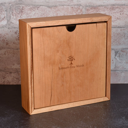 Sabbath Day Wood Cats at Play 8" Box Clock, Handmade in the USA of Cherry, Walnut, and Maple Wood