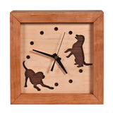 Sabbath Day Wood Dogs at Play 8" Box Clock, Handmade in the USA of Cherry, Walnut, and Maple Wood