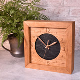 Sabbath Day Wood Leather & Cherry 8" Box Clock, Handmade in the USA