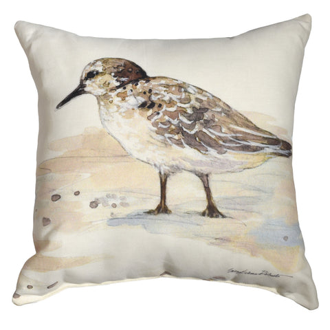 Sandpipers by Sally Eckman Roberts 17" Square Indoor Outdoor Throw Pillow
