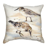 Sandpipers by Sally Eckman Roberts 17" Square Indoor Outdoor Throw Pillow