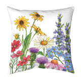 Wildflowers by Sally Eckman Roberts 17" Square Indoor Outdoor Throw Pillow