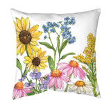 Wildflowers by Sally Eckman Roberts 17" Square Indoor Outdoor Throw Pillow