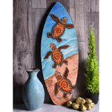 Baby Sea Turtles 18" Mini Surfboard Wall Plaque by Stephanie Kiker