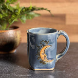 Sun & Moon Slab-Built 12-oz. Coffee Mug, Handmade American Pottery by Colleen Deiss