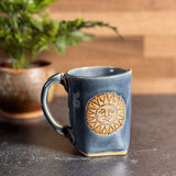 Sun & Moon Slab-Built 12-oz. Coffee Mug, Handmade American Pottery by Colleen Deiss