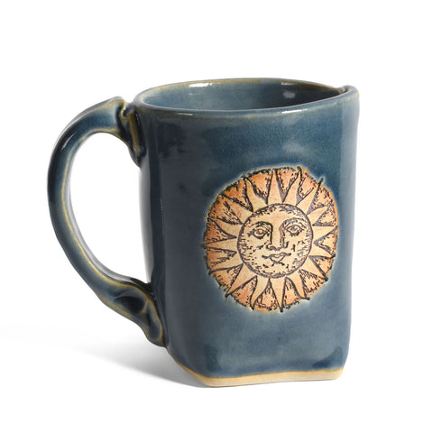 Sun & Moon Slab-Built 12-oz. Coffee Mug, Handmade American Pottery by Colleen Deiss