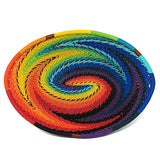 African Fair Trade Zulu Telephone Wire 5.5-inch Small Oval Basket, African Rainbow