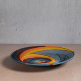 Fair Trade Zulu Telephone Wire 9" Platter Bowl, Cove Multicolor, Handwoven by African Makers, Each One Varies