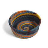 Fair Trade Zulu Telephone Wire 3-1/2" Small Bowl/Wine Bottle Coaster, Cove Multicolor, Handwoven by African Makers, Each One Varies