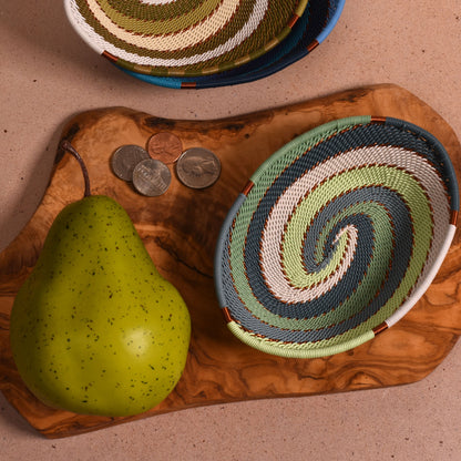 Fair Trade Zulu Telephone Wire Small Oval Bowl Basket, Montane