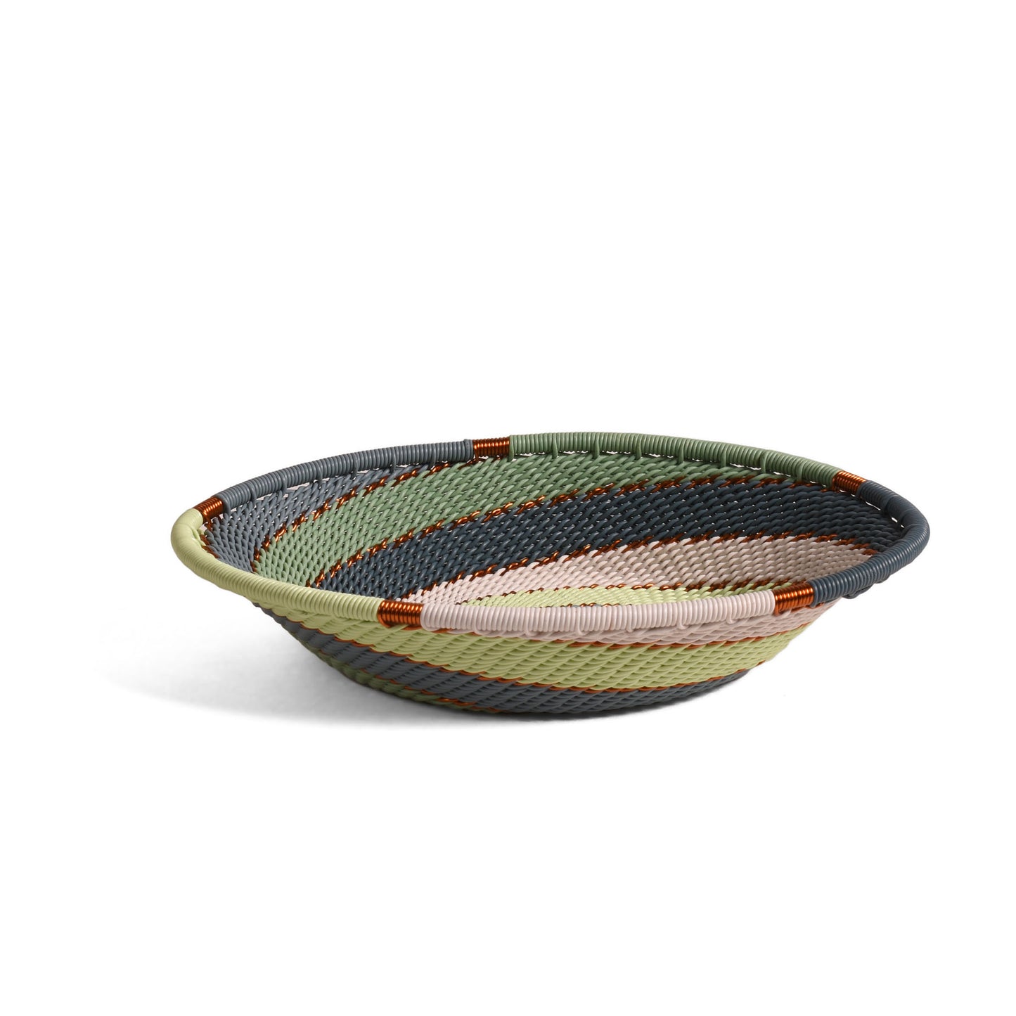 Fair Trade Zulu Telephone Wire Small Oval Bowl Basket, Montane