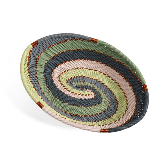 Fair Trade Zulu Telephone Wire Small Oval Bowl Basket, Montane