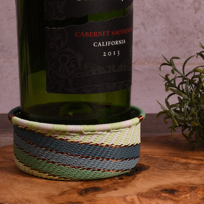 Fair Trade Zulu Telephone Wire Small Bottle Coaster Caddy Basket, Montane