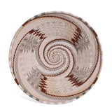 African Fair Trade Zulu Telephone Wire 9" Platter Basket, Silver Sea, Each One Unique (SS-24P-C)