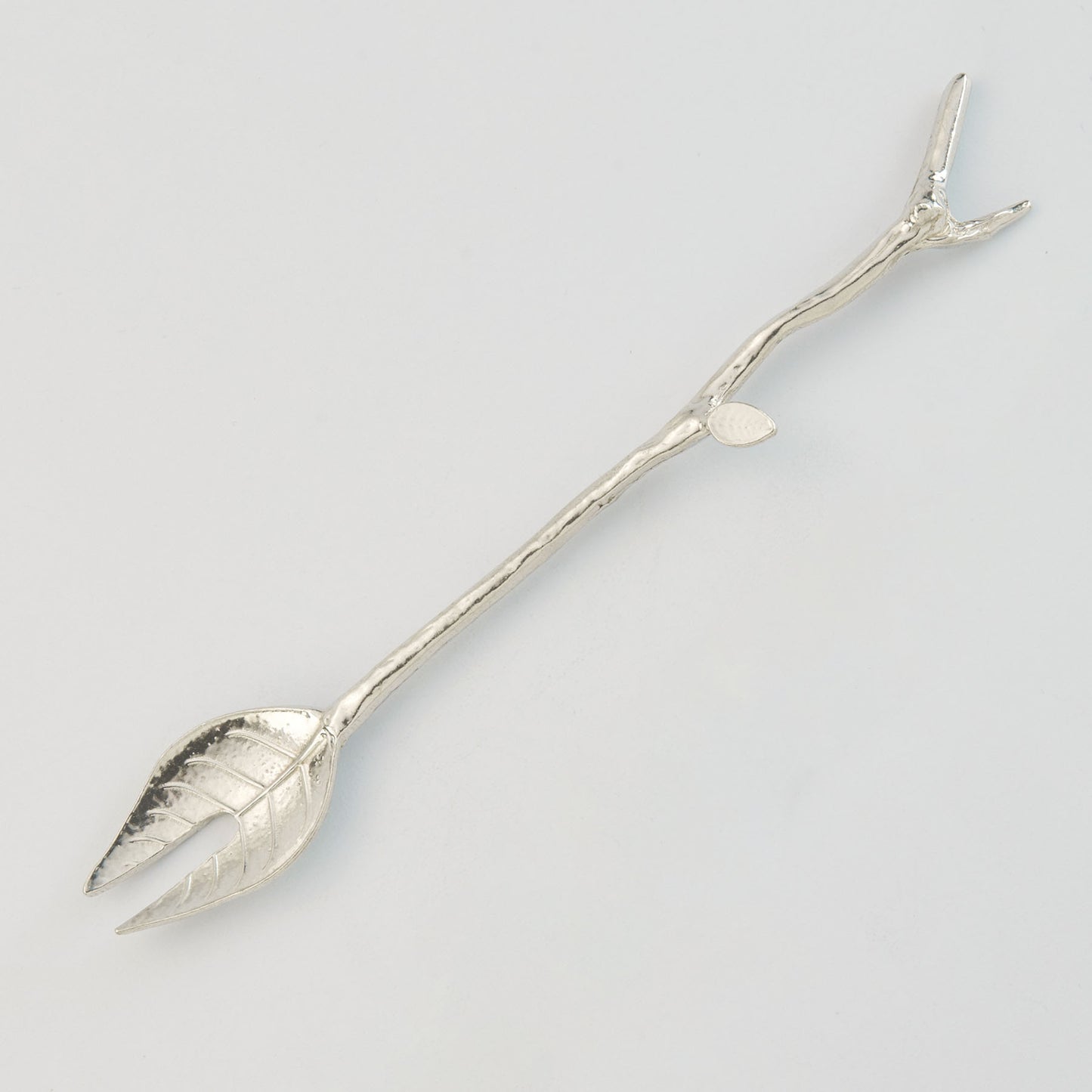 Crosby & Taylor Twig Pewter Condiment Fork, V-Shaped Handle