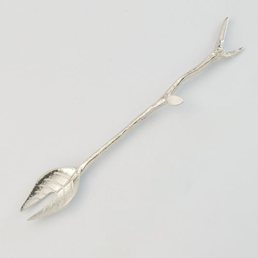 Crosby & Taylor Twig Pewter Condiment Fork, V-Shaped Handle