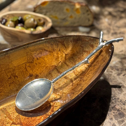 Crosby & Taylor American Handmade Pewter Twig Large Serving Spoon
