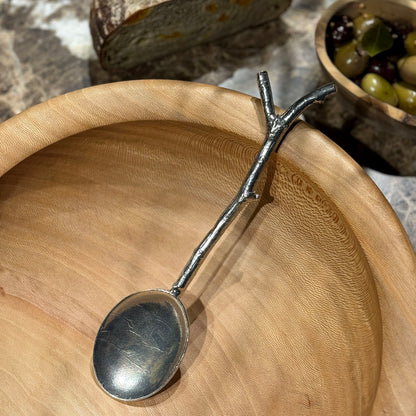Crosby & Taylor American Handmade Pewter Twig Large Serving Spoon