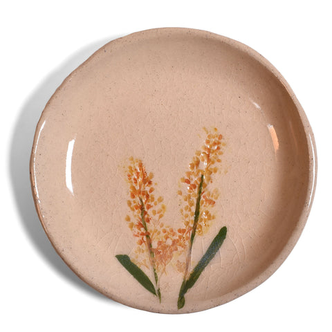 Solidago Flowers 4-1/4" Trinket Dish by Tara Kothari, Handmade American Pottery