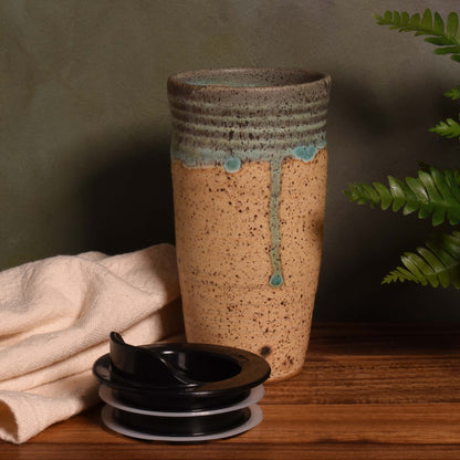 American Handmade Pottery Travel Mug, Sage Green