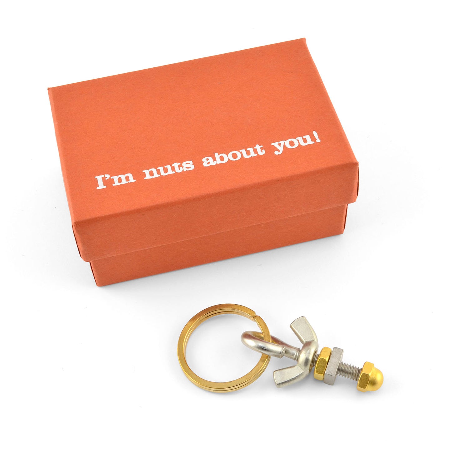 I'm Nuts About You American Handmade Key Ring with Matching Gift Box