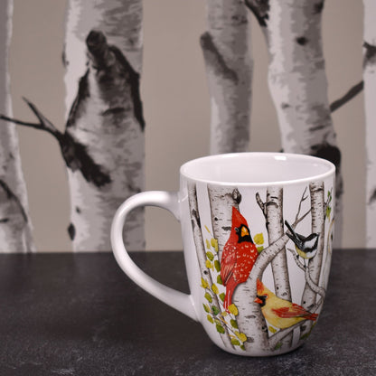 Mary Lake-Thompson Winter Birds 16-ounce Stoneware Mug with Matching Gift Box