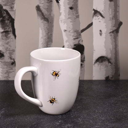 Mary Lake-Thompson Scattered Bees 16-ounce Stoneware Mug with Save the Bees Box