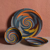 Fair Trade Zulu Telephone Wire 5-3/4" x 4" Small Oval Bowl, Cove Multicolor, Handwoven by African Makers, Each One Varies