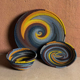 Fair Trade Zulu Telephone Wire 5-3/4" x 4" Small Oval Bowl, Cove Multicolor, Handwoven by African Makers, Each One Varies