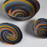 Fair Trade Zulu Telephone Wire 4-1/2" Small Triangle Basket, Cove Multicolor, Handwoven by African Makers, Each One Varies