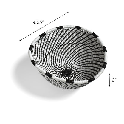 Fair Trade Zulu Handwoven Telephone Wire 4.25" Triangle Basket (Each One Varies), African Eclipse