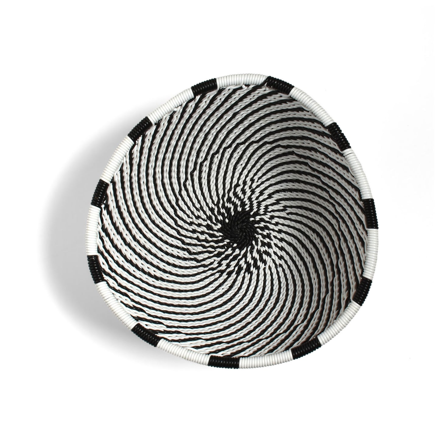 Fair Trade Zulu Handwoven Telephone Wire 4.25" Triangle Basket (Each One Varies), African Eclipse