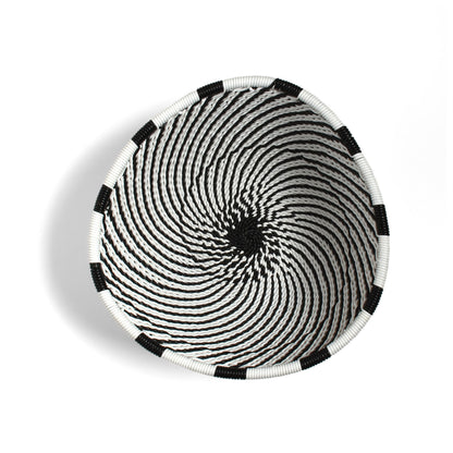 Fair Trade Zulu Handwoven Telephone Wire 4.25" Triangle Basket (Each One Varies), African Eclipse