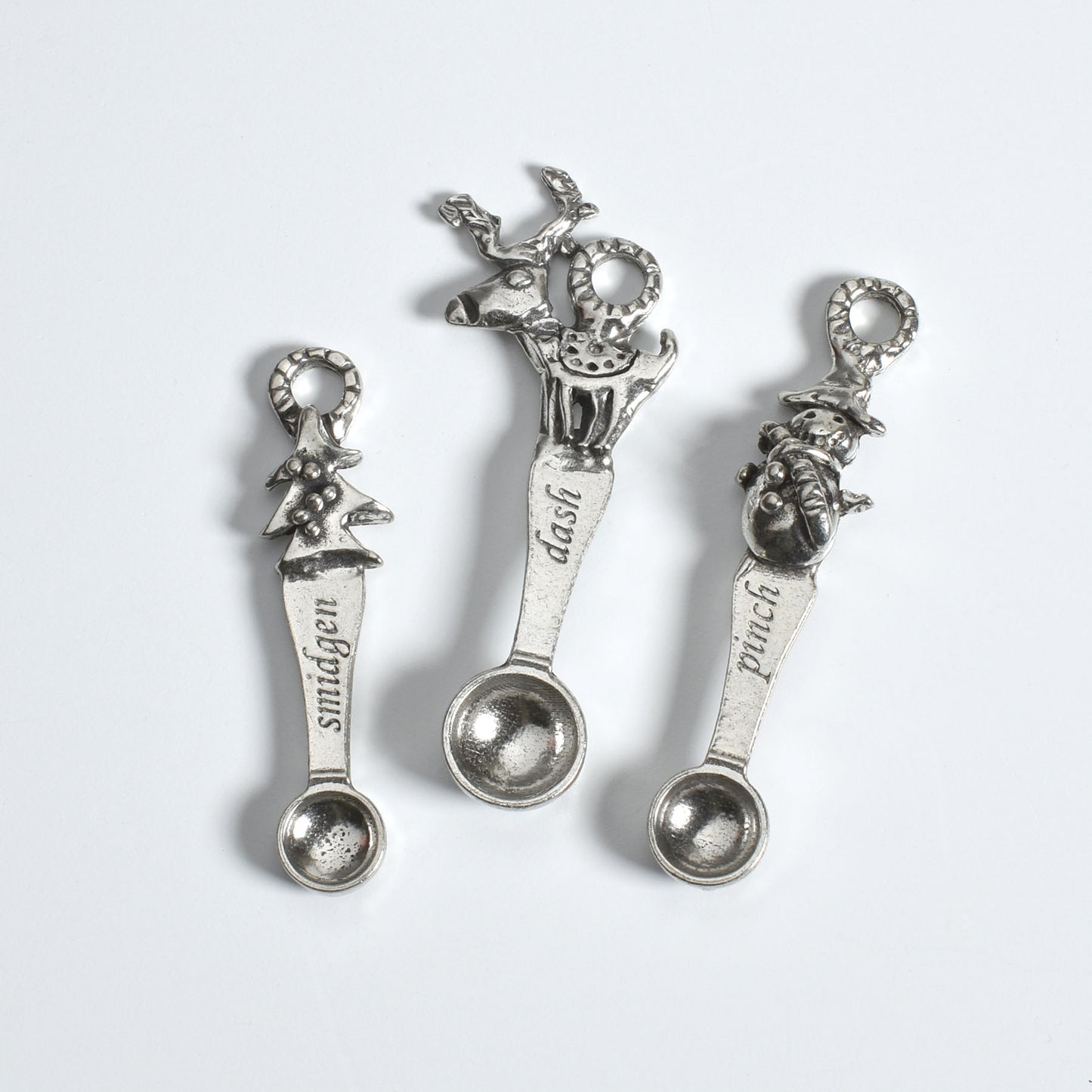 Crosby & Taylor Christmas Dash, Pinch, Smidgen Mini Pewter Measuring Spoon Set