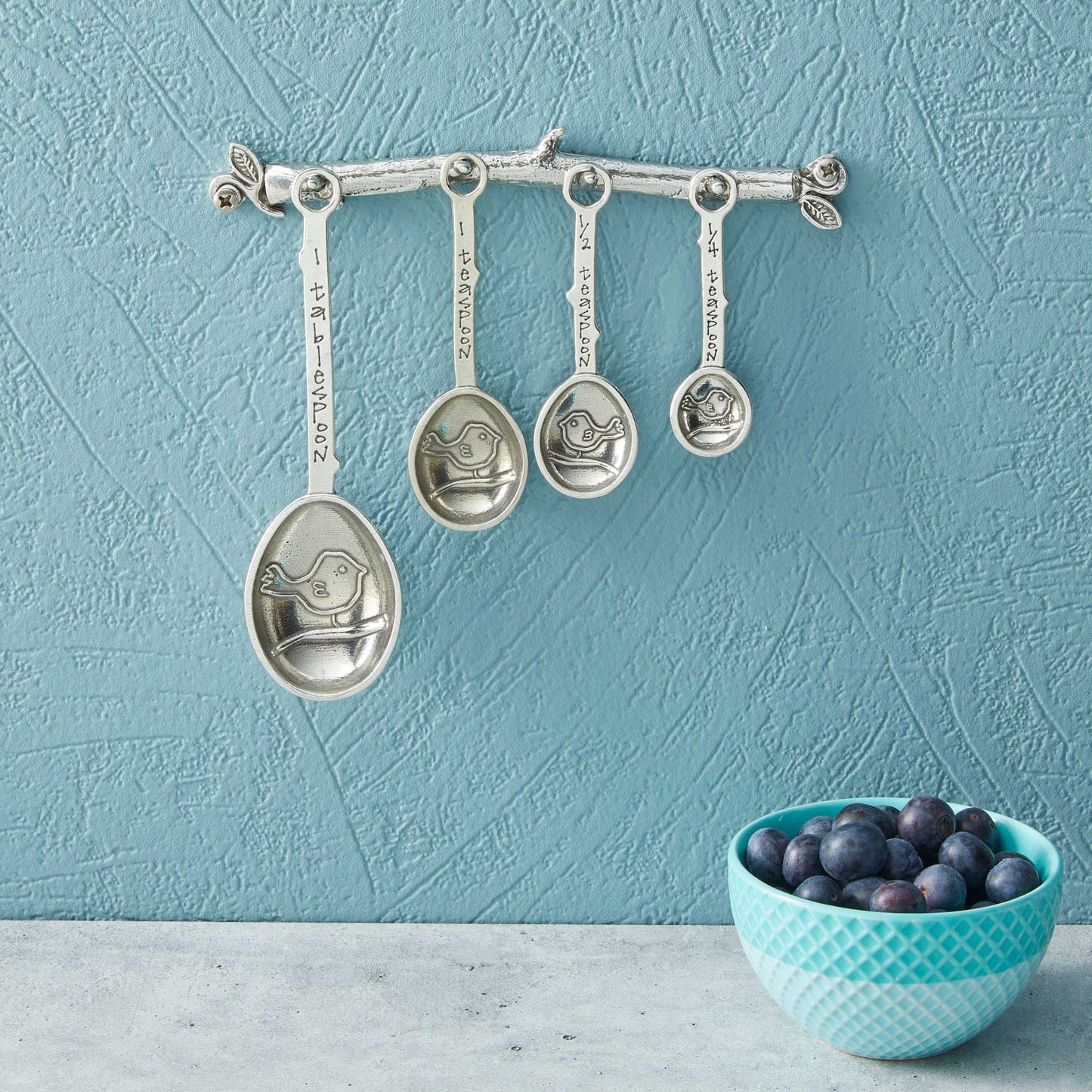 Crosby & Taylor Replacement Pewter Measuring Spoon, Bird Pattern