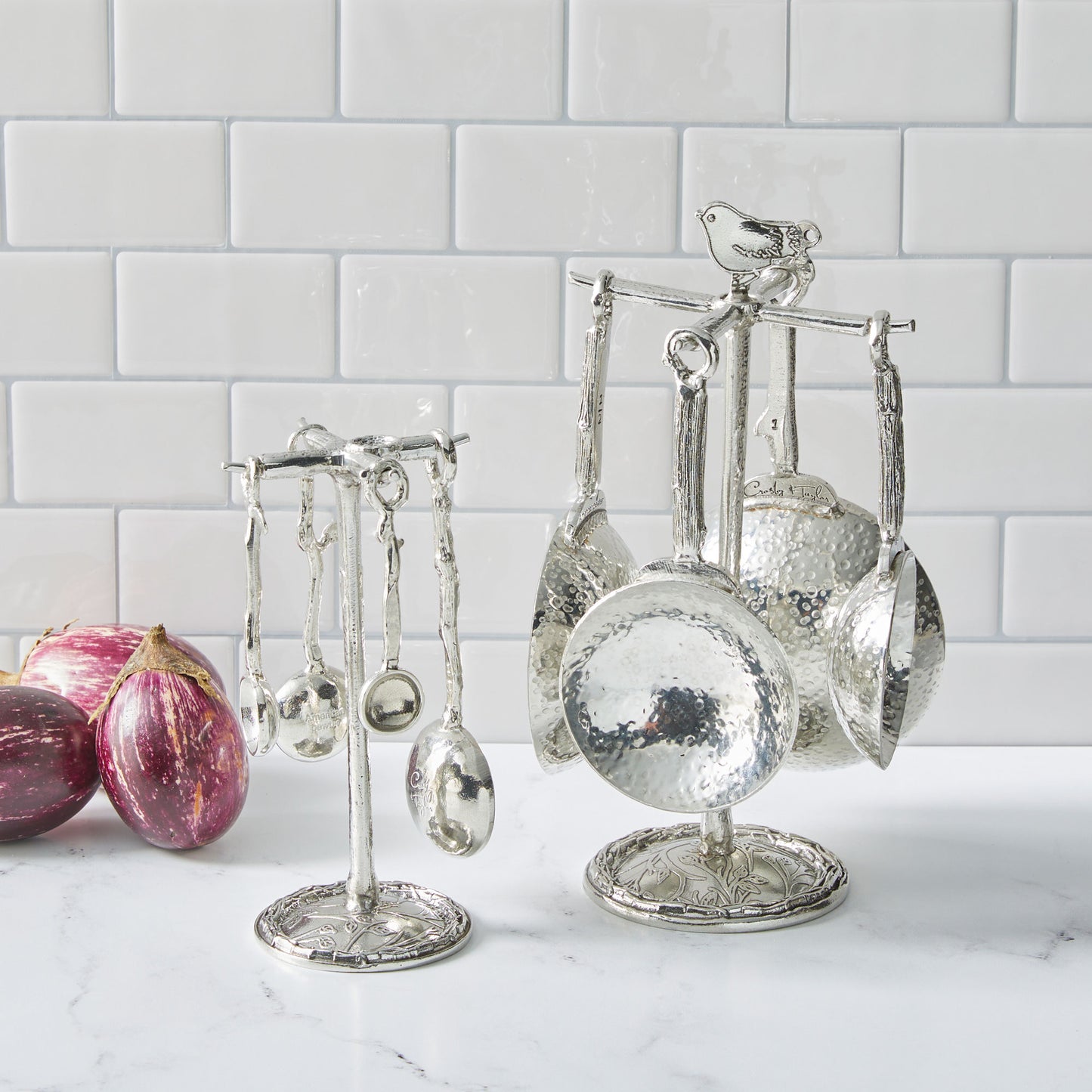 Crosby & Taylor Twig Artisan Pewter Measuring Cups with Display Post