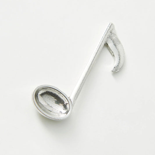 Crosby & Taylor Music Note 3-1/2" Salt Spoon, American Handmade Artisan Pewter