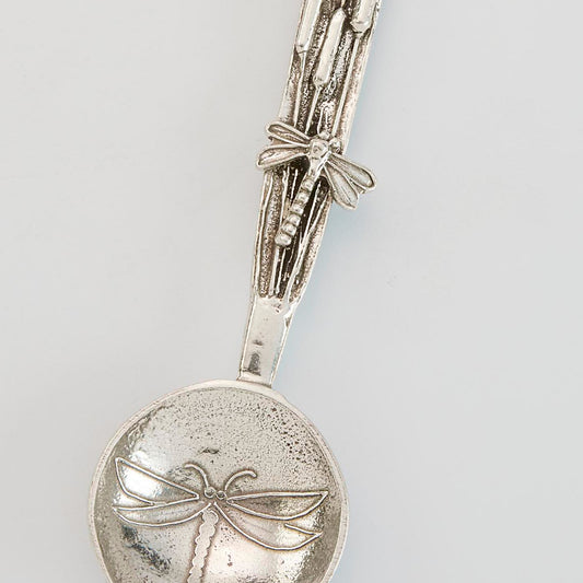 Crosby & Taylor Dragonfly Pewter Coffee Scoop with Hook, Handmade in the USA