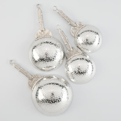 Crosby & Taylor Bird 4-piece Artisan Pewter Measuring Cup Set, Handmade in the USA