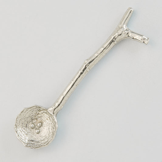 Crosby & Taylor Bird's Nest 3.5" Salt Spoon, American Handmade Artisan Pewter