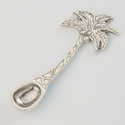 Crosby & Taylor Palm Tree 3-1/4" Salt Spoon, American Handmade Artisan Pewter