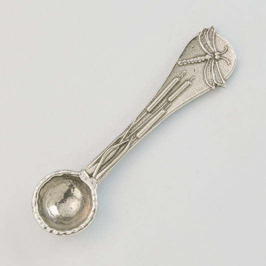 Crosby & Taylor Dragonfly 3.5" Salt Spoon, American Handmade Artisan Pewter